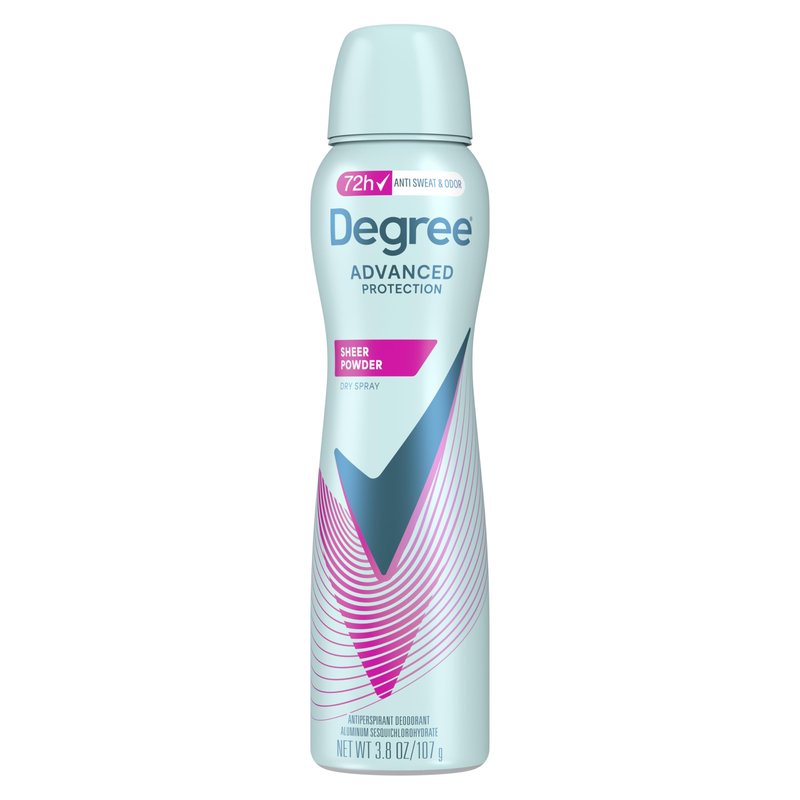 Degree Antiperspirant Deodorant Dry Spray Sheer Powder 72-Hour Sweat and Odor Protection Deodorant Spray For Women With Body Heat Activated Technology 3.8 oz