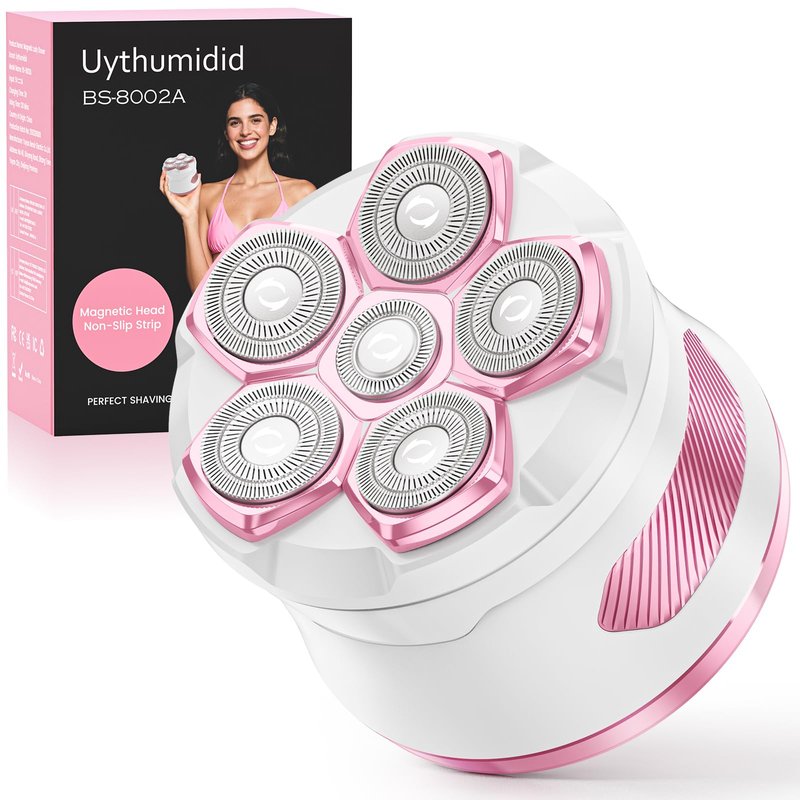Electric Razors for Women Legs - Flawless Electric Shaver for Women with Magnetic Floating Head, Wet/Dry Hair Remover for Sensitive Skin, Easy to Use with Anti-Slip Strips, Pink