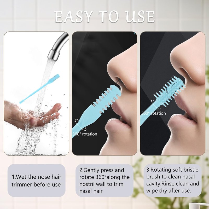 JIAOYANG 5Pcs 2-in-1 Nose Hair Trimmer for Men Women: 2026 New Portable Double Sided 360° Rotating Nasal Hair Cutter for Women Home Travel (Multicolor)