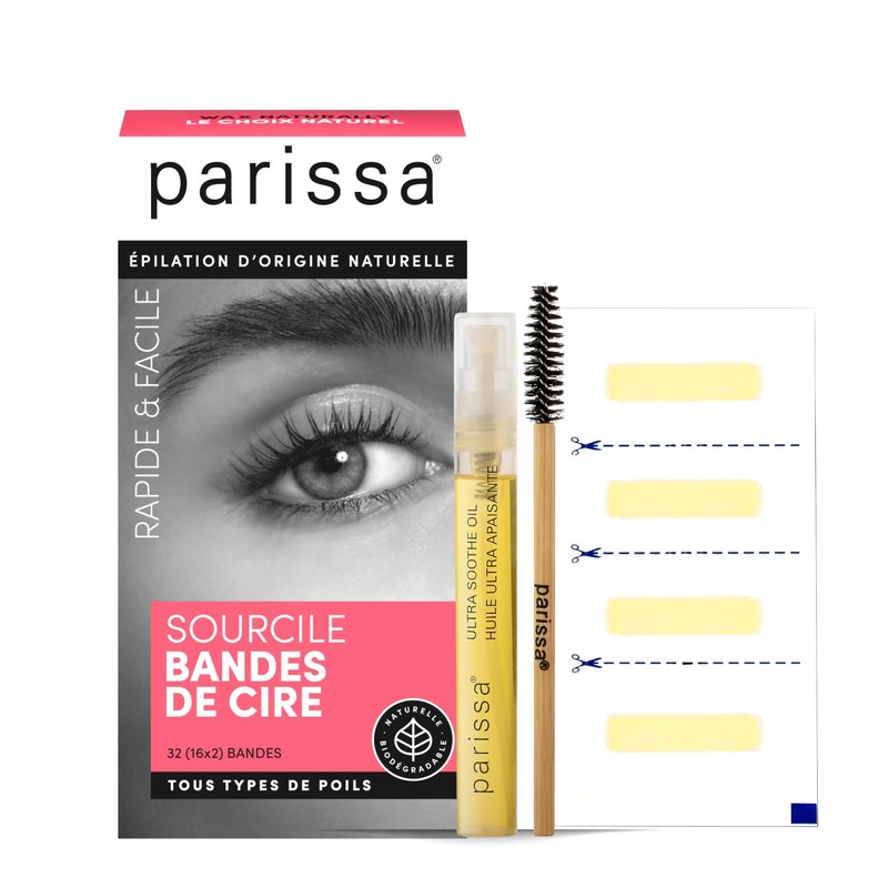 Parissa Natural Brow Wax Strips | Beginner-Friendly & Fragrance-Free | Ready-to-Use Eyebrow Waxing for Sensitive Skin | 32 Strips (16 x 2)