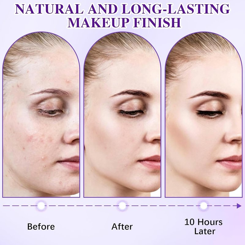 Full Coverage Creamy Foundation, 24h Long-Lasting Waterproof Matte Finish, Moisturizing, Lightweight for All Skin Types (Lvory)