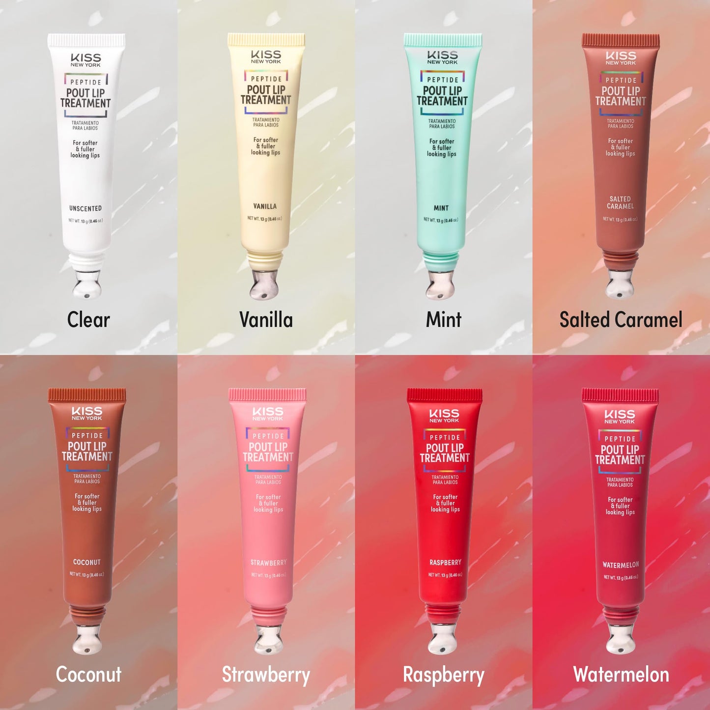 KISS NEW YORK Peptide Lip Treatment, Hydrating & Non-Sticky Plumping Balm, Shea Butter, Castor Oil & Squalane Reduces Look of Fine Lines, Softer & Fuller Lips with Cooling Metal Tip (Mint Clear)
