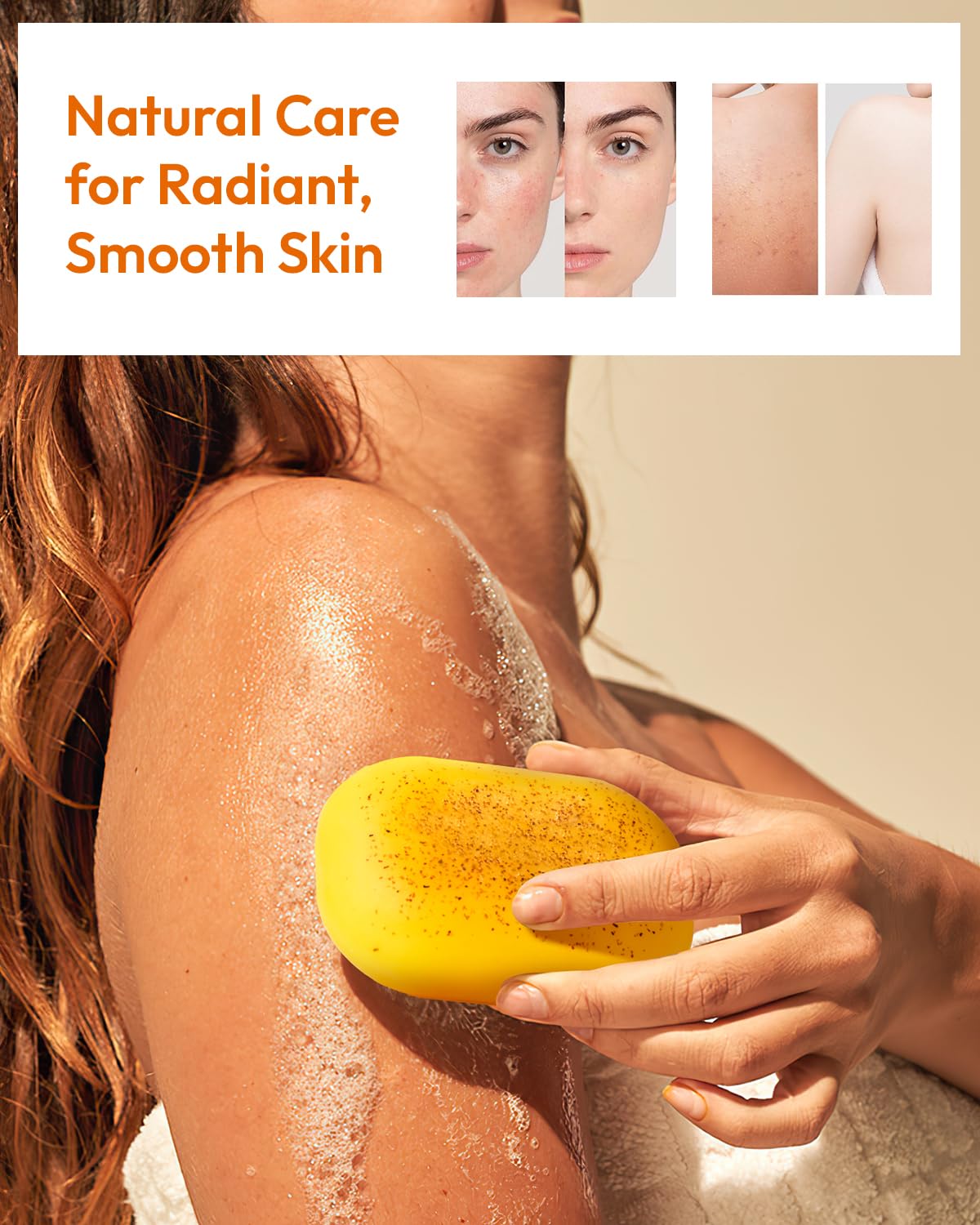 KlearBloom Lemon Turmeric Kojic Acid Soap – Exfoliating Soap with Almond Particles, Vitamin C and Extra Shea Butter, Gentle Brightening & Moisturizing for Face and Body – 105g x 2 Bars