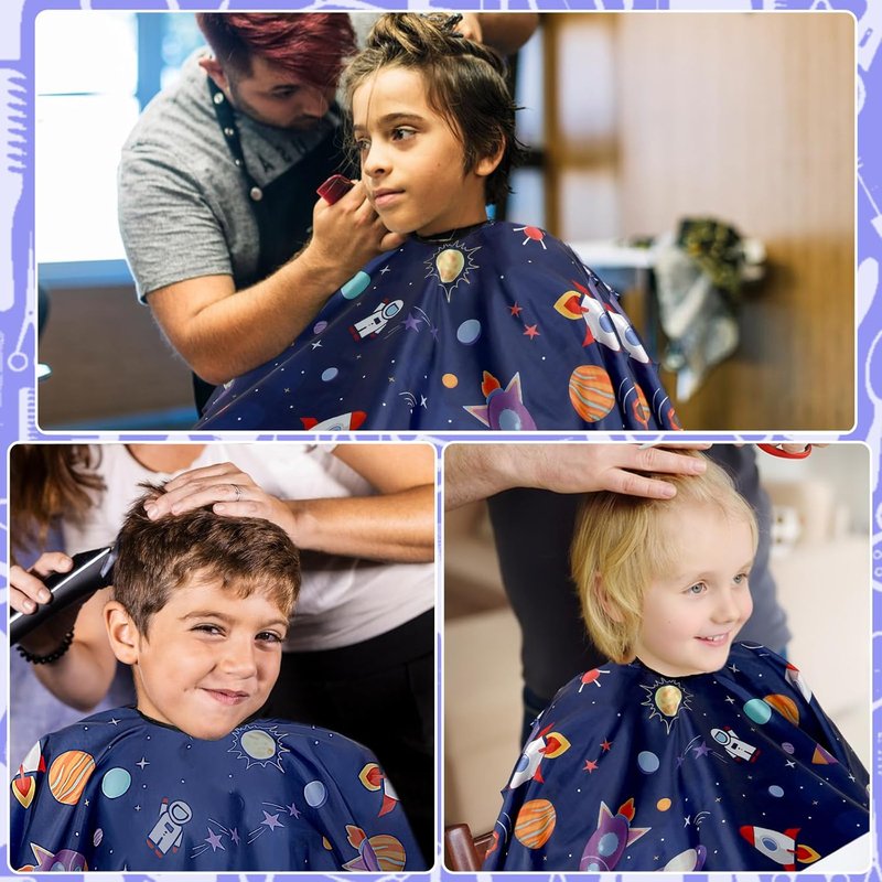 FEBSNOW Kids Hair Cutting Cape - Professional Salon Styling & Coloring Capes | 3 Fun Styles