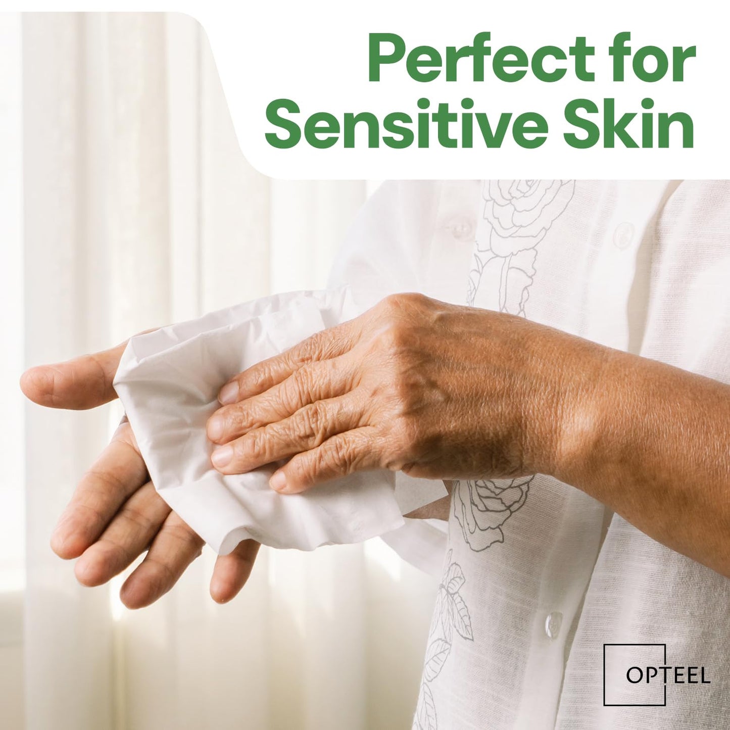 OPTEEL Adult Wipes Extra Large Scented - Skin-Friendly Incontinence Wet Wipes for Adults & Elderly Disposable Washcloths - 8x13" 4 Packs of 60 (240 Wipes)