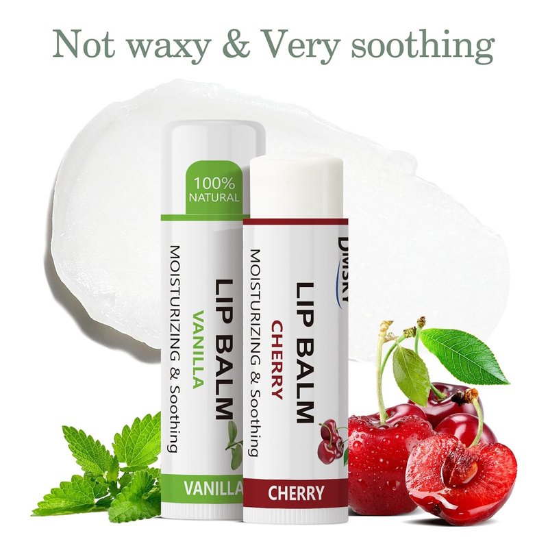 Fruit Lip Balm Variety Pack - 40 Natural Moisturizing Balms for Dry Cracked Lips | 10 Flavors for Men, Women, Kids