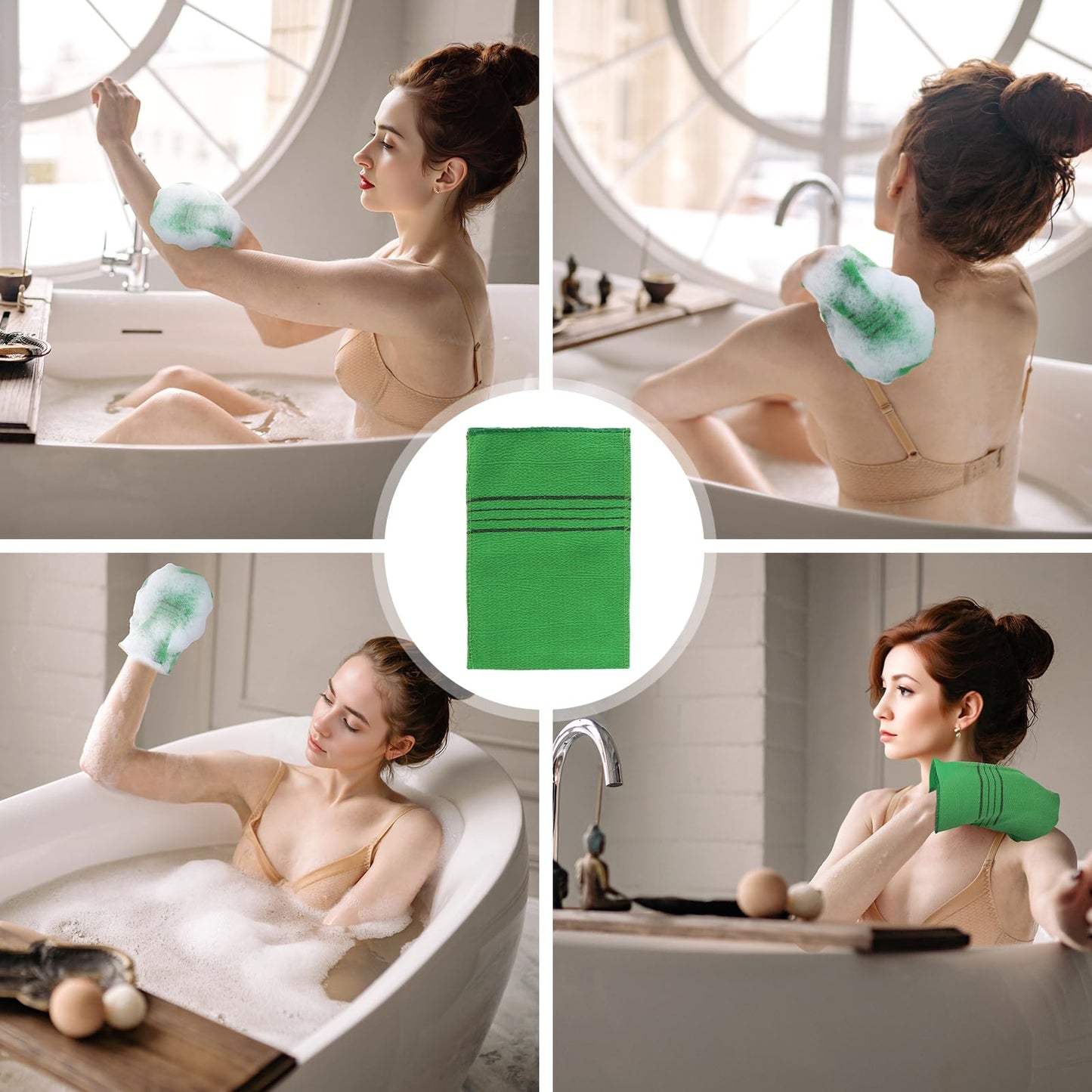 Wanmu 5Pcs Korean Exfoliating Cloth Gloves Italy Scrub Towel Mitt Exfoliating Washcloths for body Women Exfoliation, Skin Scrubs for Shower Remove Dead Skin Exfoliating Washcloth