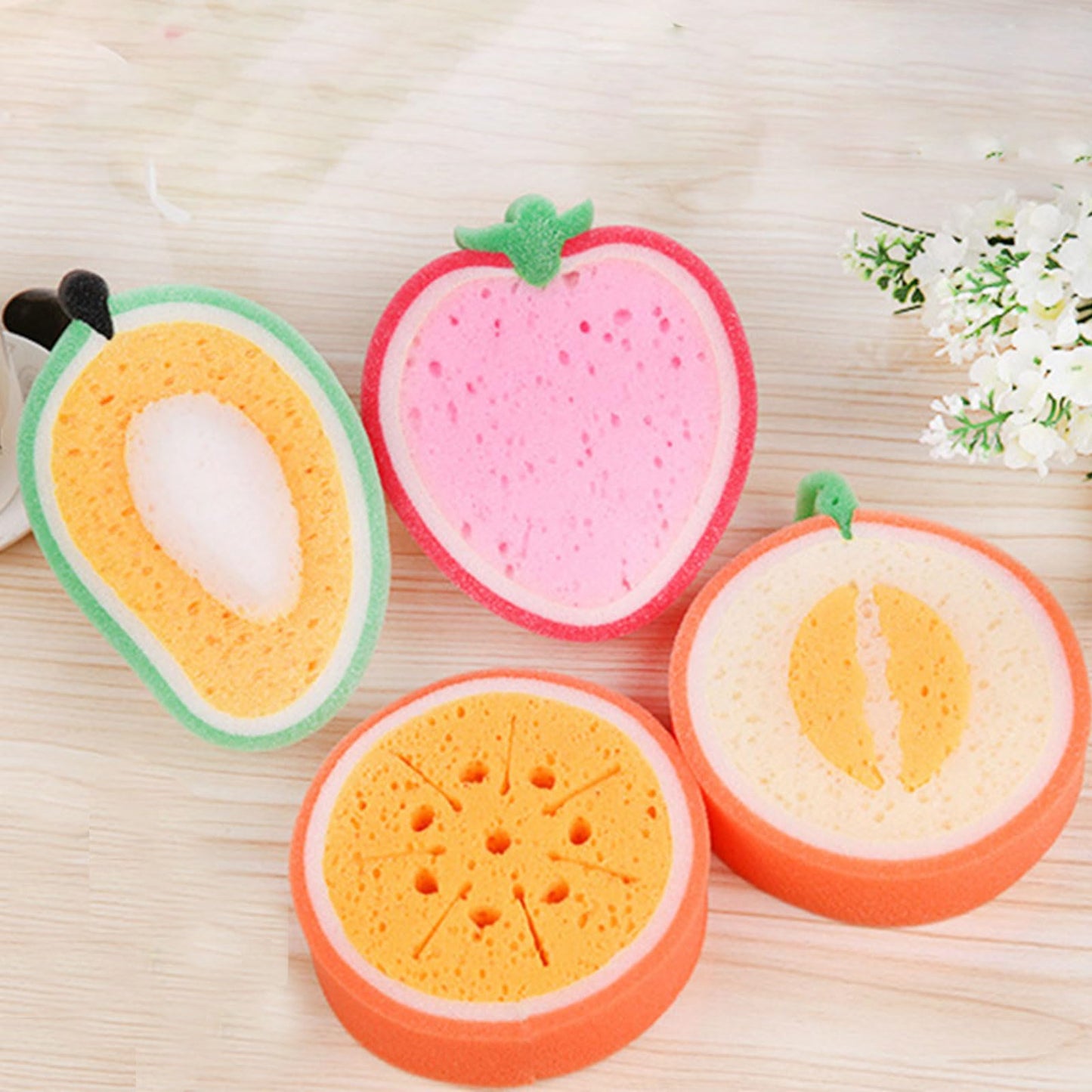 Fruit Shaped Soft Bath Sponge Exfoliate Dead Skin Removal Tool For Adults Children Bathroom
