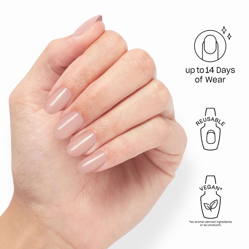 OPI On Point Put it in Neutral | Short Round Soft Nude Beige Pink Press On Nails | 24 Count with Nail Glue | Long Lasting, Reusable, Non-damaging | Fall 2025 Shades
