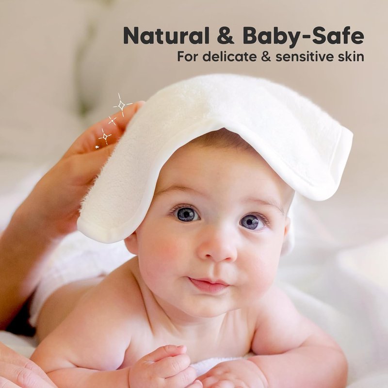 Baby Washcloths - Soft Absorbent Bamboo Viscose Towels for Newborns | 10x10 Reusable, Gentle on Sensitive Skin