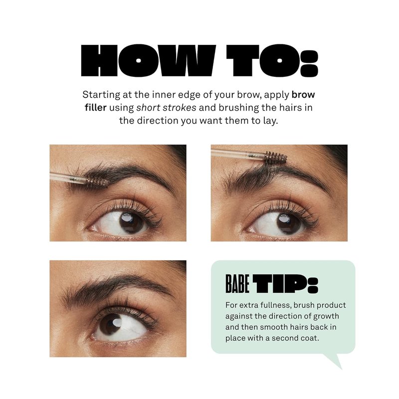 Babe Original Volumizing Eyebrow Filler - Tinted Brow Gel with Peptides & Biotin for Thicker Brows
