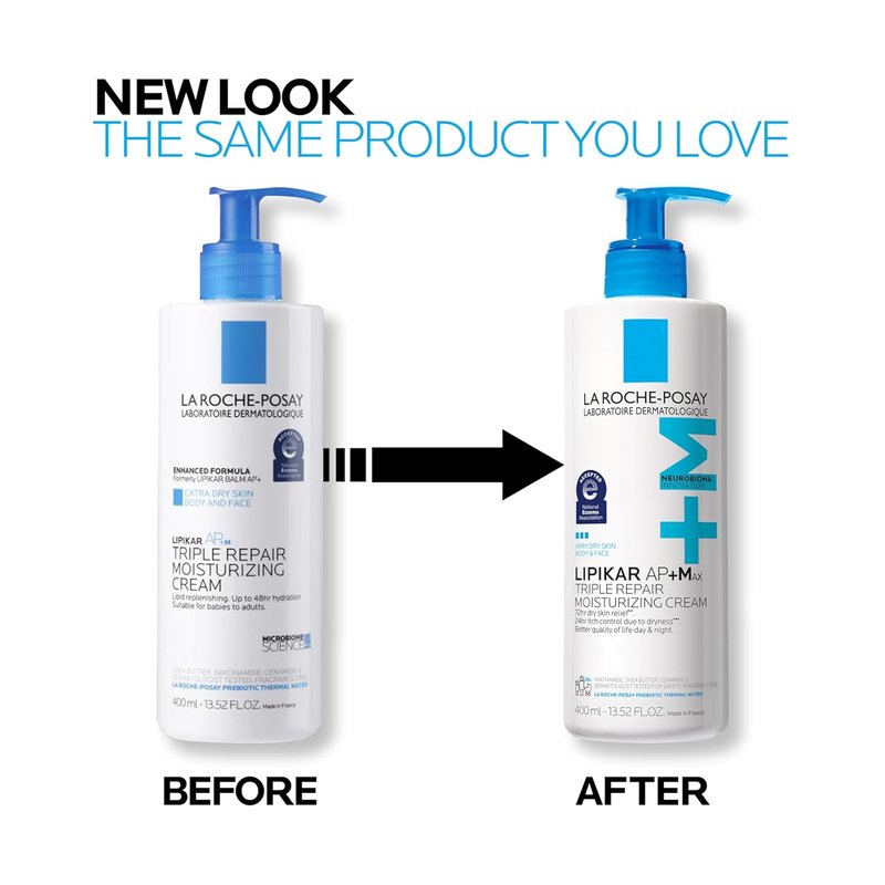 La Roche-Posay Lipikar AP+MAX Body Cream - Triple Repair Moisturizer with Shea Butter & Niacinamide for Dry Skin