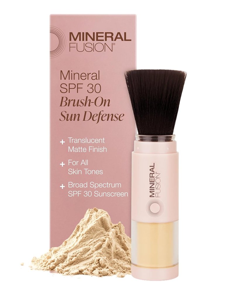 Mineral Fusion Brush-On Powder Sunscreen SPF 30 - Translucent Daily Face Protection | Hypoallergenic & Travel Friendly