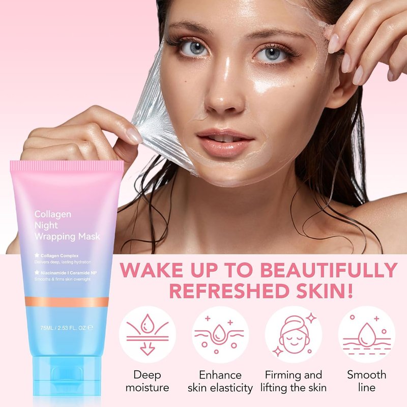 Frovetani Collagen Night Mask - Overnight Hydrolyzed Collagen Peel for Elasticity & Hydration | 150ml