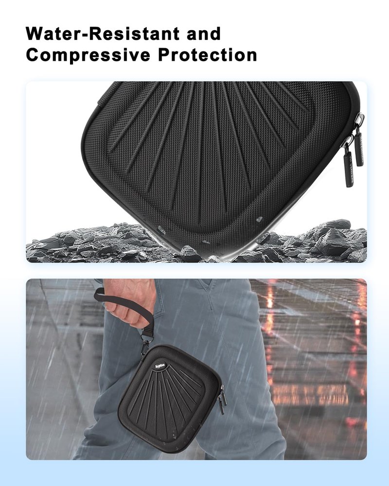 Krypthos Carrying Case Compatible with Compact Portable Handheld Inhaler Nebulizer or Asthma Inhaler for Adults and Kids, Inhaler Spacer Bag, Compact Medical Holder Case (Black)