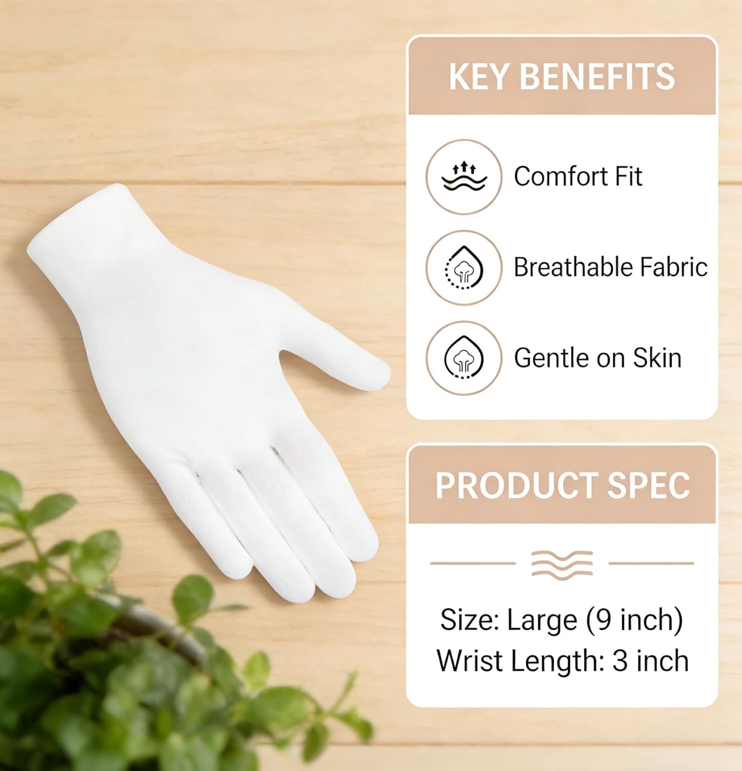 White Cotton Gloves for Dry Hands | Soft Sleep Gloves for Eczema & Moisturizing Overnight | 36 Pcs Set
