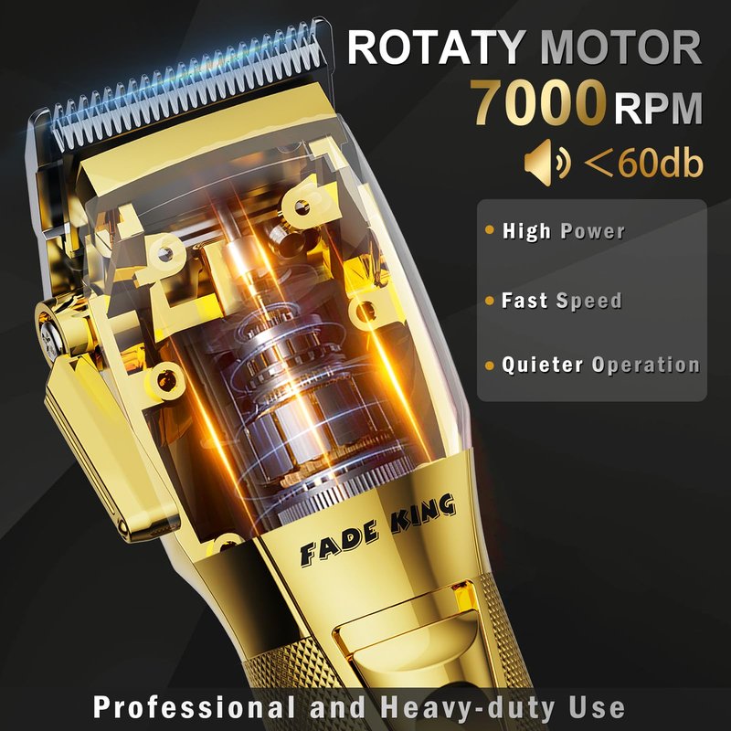 FADEKING® Professional Hair Clippers for Men, Cordless Barber Clippers & Beard Trimmer Set – Precision Hair Trimmer for Home/Barber Use, Men Grooming Kit – Fathers Day Gift for Dad Men Husband