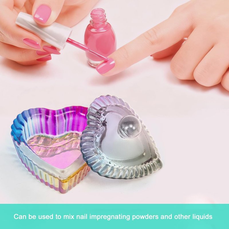 AORAEM Dappen Dish Set - 2PCS Acrylic Liquid Powder Monomer Cups with Lids for Nail Art