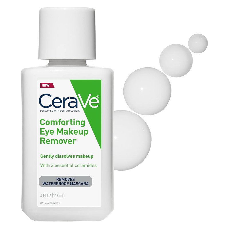 CeraVe Eye Makeup Remover with Hyaluronic Acid and Ceramides, Waterproof, Non-Comedogenic, Fragrance Free, Non-Greasy & Ophthalmologist Tested, 4 Ounces