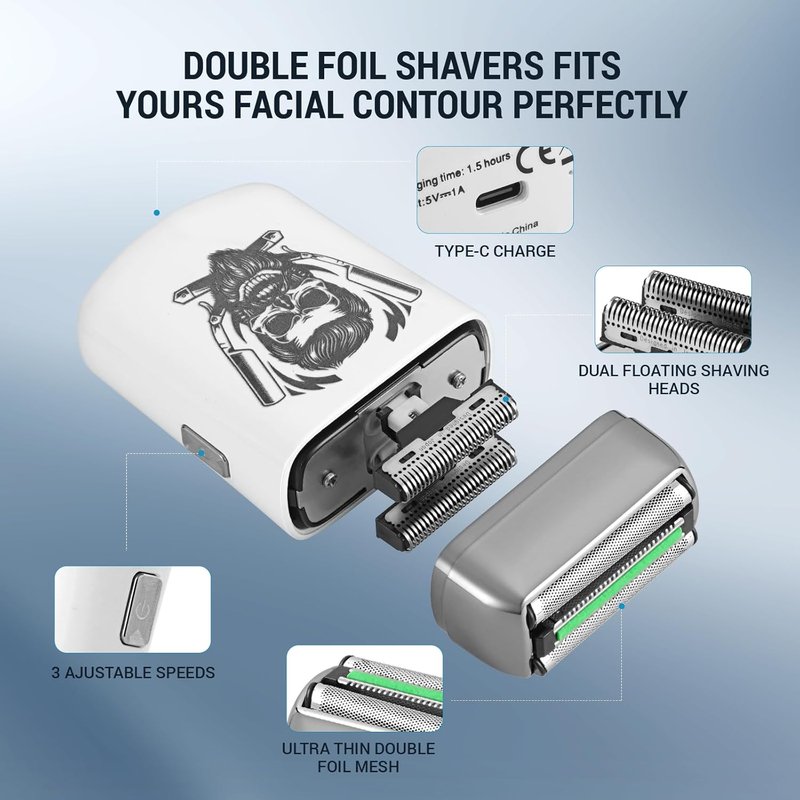 BESTBOMG® Hair Clippers - Professional Beard Trimmer Kit with Ceramic T-Blade | Ideal for Barbers & Gifts