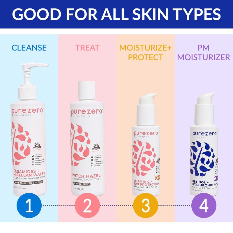 Purezero Moisturizing Night Cream – Hydrating & Anti-Aging Face Moisturizer with Pure Ingredients, Paraben-Free, Vegan, Cruelty-Free, 4 oz