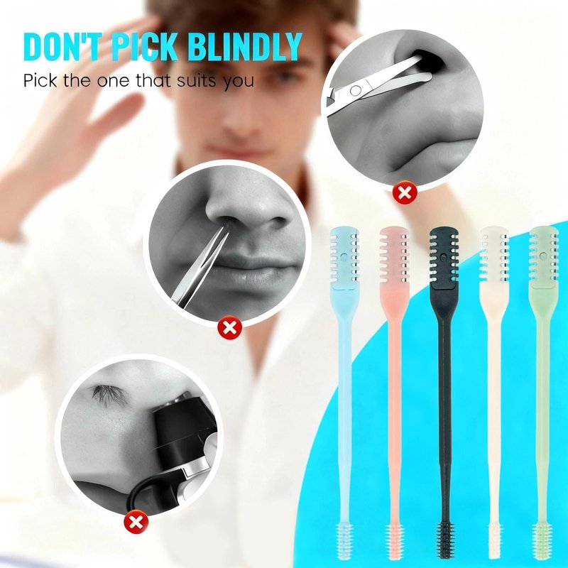 prgislew Nose Hair Trimmer 2-in-1,2026 New Double Sided Nose Trimmer.Portable 360° Rotating Manual Nasal Hair Cutter for Men and Women, Manual Hair Remover for Home Travel Essentials
