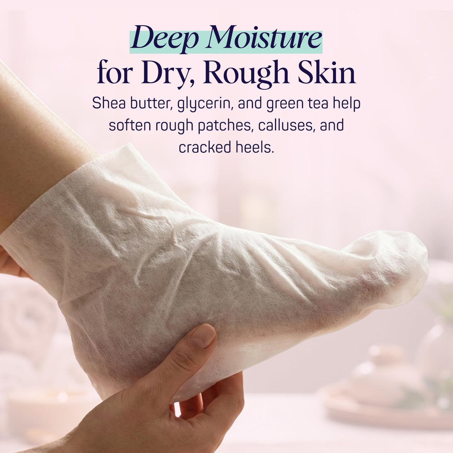SpaLife Moisturizing Foot Sockies | Foot Mask For Dry Cracked Feet | Tea Tree Oil Softening Booties | Callus Remover Alternative | Self Care Gifts for Women | 8 Pack