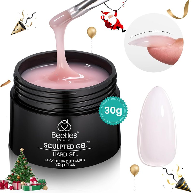 Beetles Builder Gel - 1 oz Nude Pink Sculpting Gel for Nail Extensions | High Hardness & Durable Protection