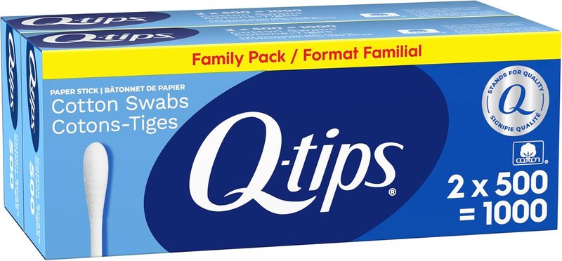 Q-tips Cotton Swabs - 500 Count Pack of 2 | Ultra Soft & Gentle for All Your Needs