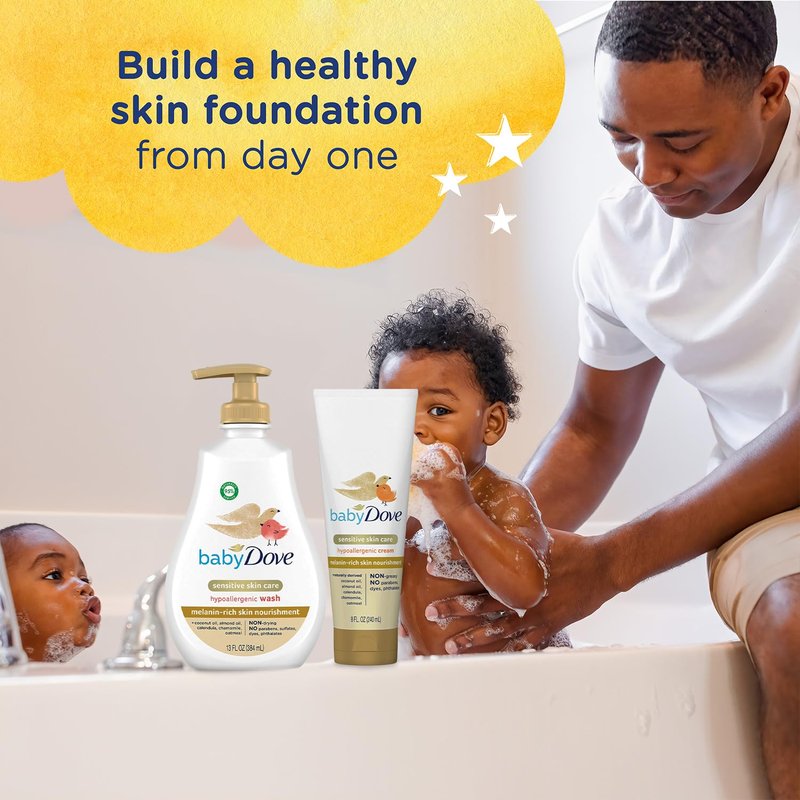 Dove Baby Body Wash & Lotion for Melanin-Rich Skin Care – Hypoallergenic, Suitable for Newborns