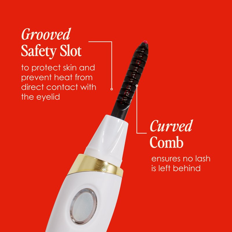 Grande Cosmetics LASH-LIFT Heated Lash Curler - Rechargeable, Travel-Friendly, with 2 Heat Settings - White