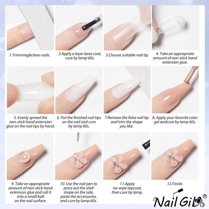 NAILGIL 3D Gel for Nail Art Hema Free, 4 Colors Solid Builder Sculpting Gel Non-Sticky Hand for Extension Building Carving Modeling with Nail Art Pen Nail Forms, Sock Off Home DIY Manicure-60g/2.1oz