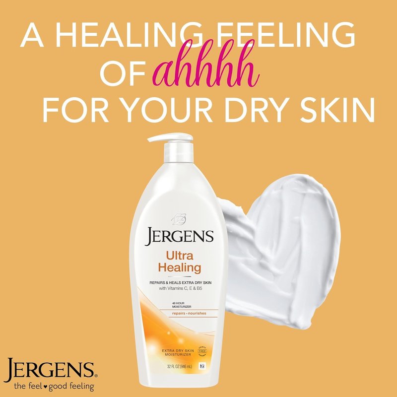 Jergens Ultra Healing Lotion - Quick Absorption Hand & Body Moisturizer for Extra Dry Skin | 32oz