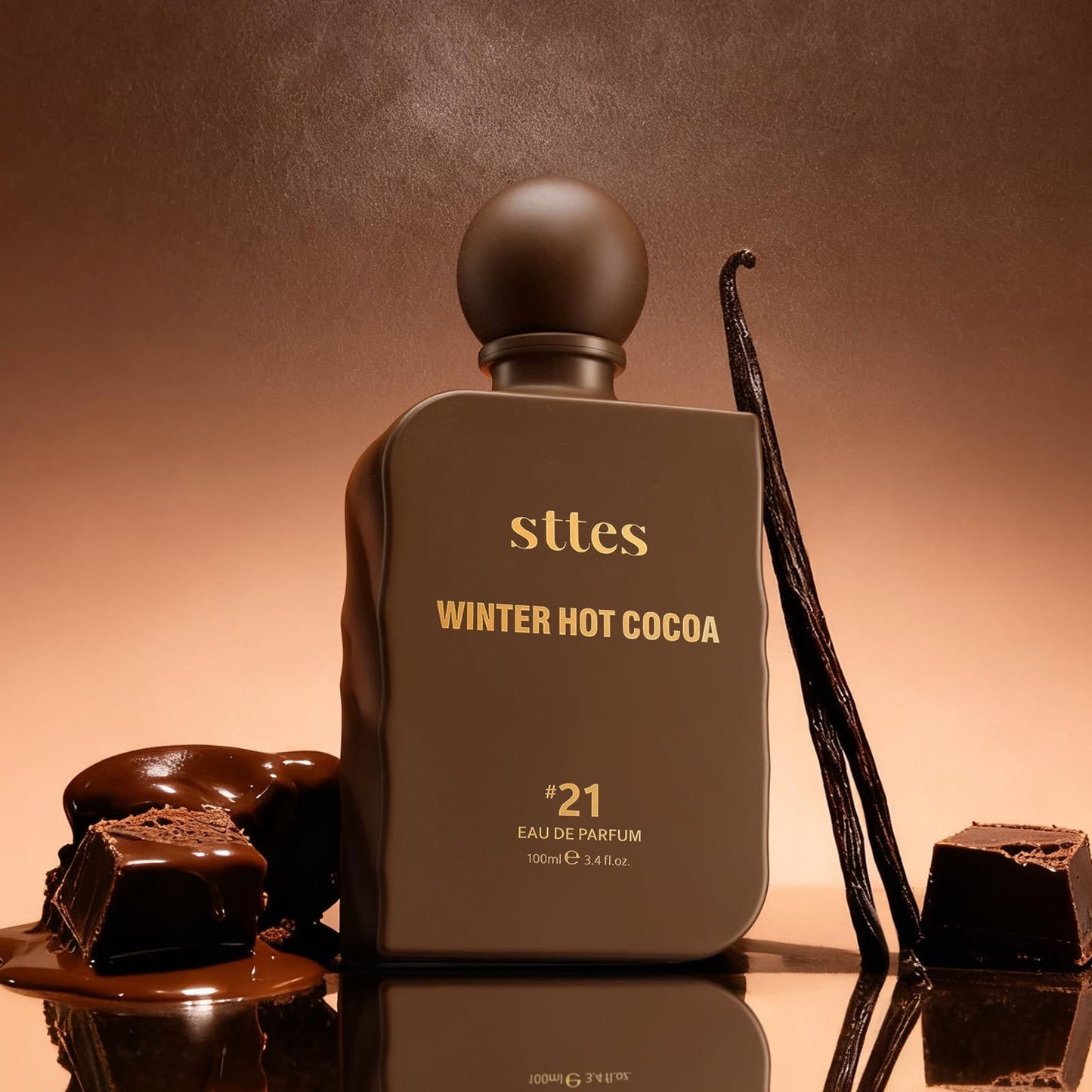 Sttes Perfume #21 for Women – Winter Hot Cocoa Eau de Parfum, Warm Cocoa, The Exact Sweetness You Remember:Hot Milk & Soft Vanilla Scent, Long-Lasting Sweet Gourmand Fragrance, 100ml