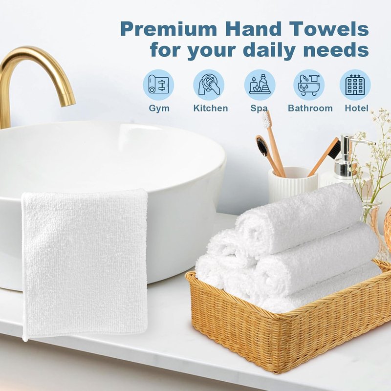 HOMEXCEL Microfiber Washcloths - 50 Pack, 12" x 12" Soft & Highly Absorbent Towels for Home & Spa