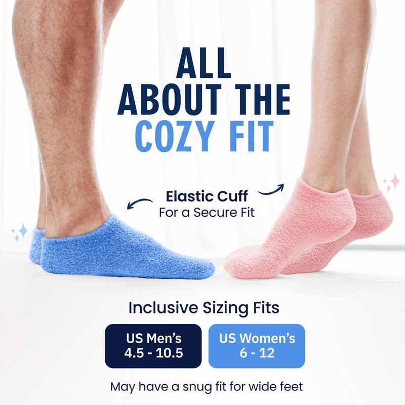 Dr. Frederick’s Original Moisturizing Gel Socks for Men & Women – Dry Feet & Cracked Heel Treatment – Full Foot Gel Lining with Mango Butter, Shea Butter, Jojoba & Coconut Oil (Blue Haven)