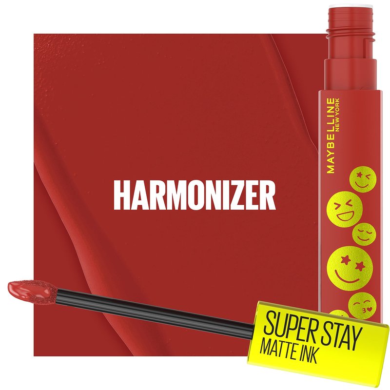 Maybelline Super Stay Matte Ink Liquid Lip Color, Moodmakers Lipstick Collection, Long Lasting, Transfer Proof Lip Makeup, Harmonizer, Red Brown, 1 Count
