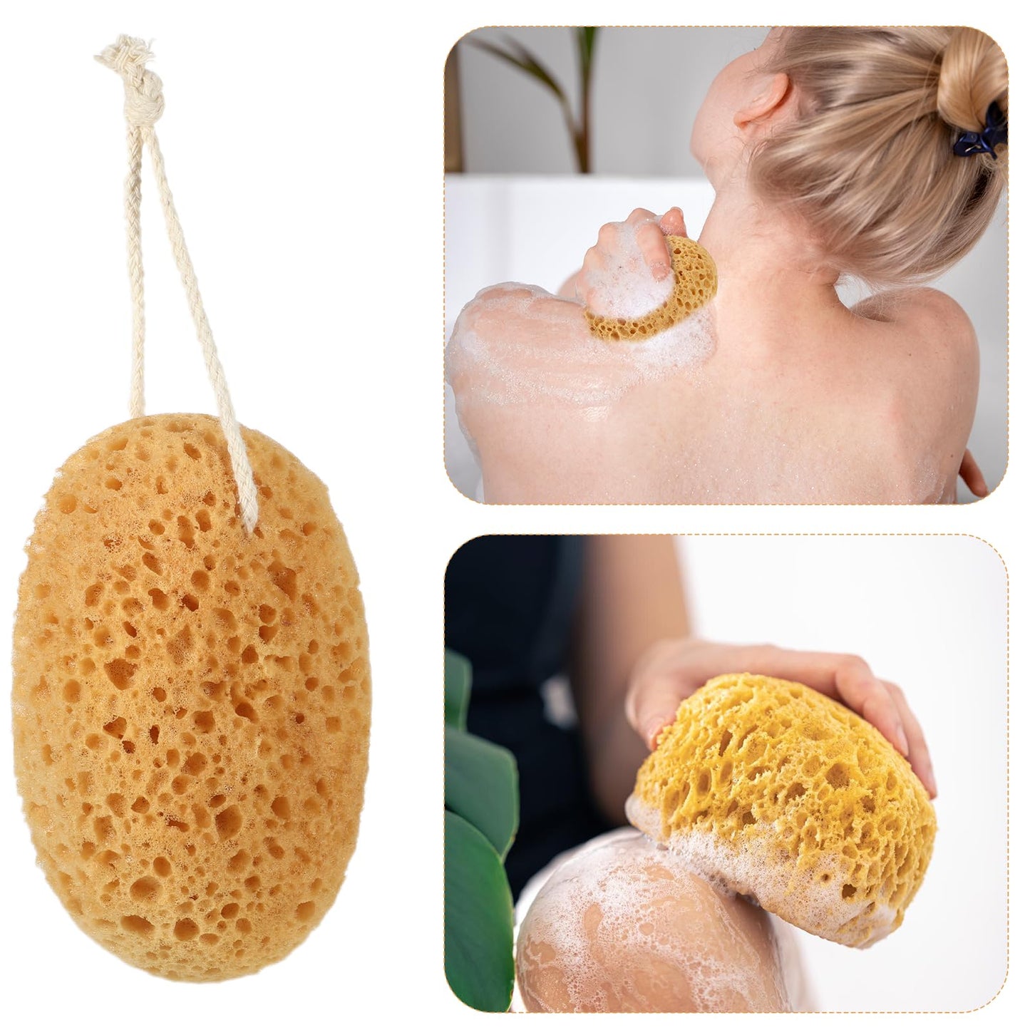 Shower Sponge, 2 Pcs Large Bath Sponges for Shower Body Scrubber Soft Loofah Exfoliating Sponge for Women Men Home Bathroom Face Body Washing Bathing Deep Cleansing