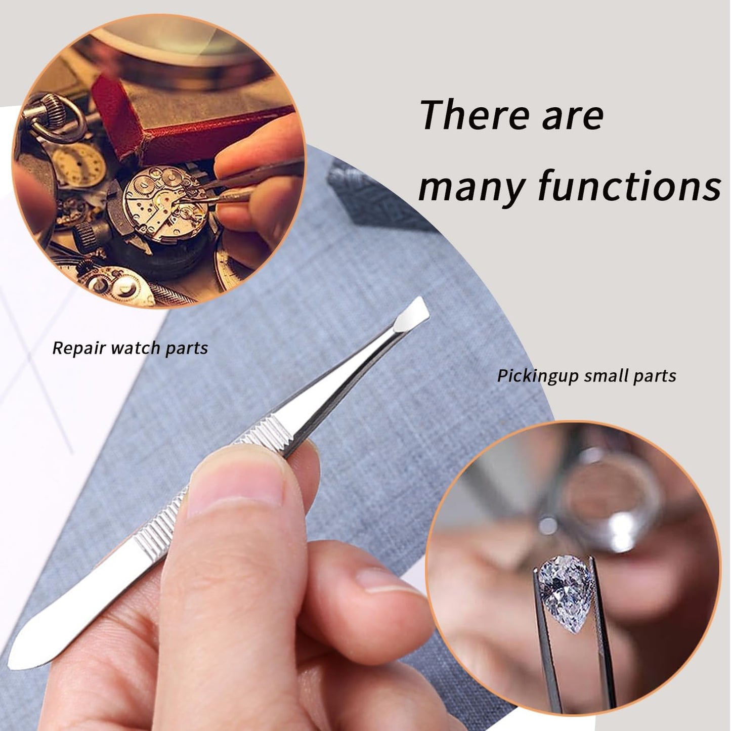 Tweezerman High Precision Stainless Steel Tweezers - Perfect for Eyebrows & Facial Hair Removal | 2 Count