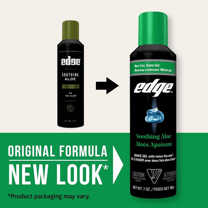 Edge Shaving Gel for Men - Soothing Aloe Formula with Twice the Aloe | 6 Pack for Moisturizing and Skin Protection