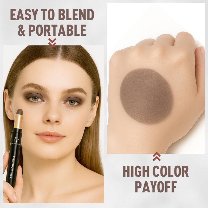 FV Matte Cream Eyeshadow Stick, Waterproof, Long-Lasting Cream Shadow, High Pigment Easy to Apply Eyeshadow Makeup, Stone Matte