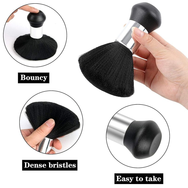 Professional Hair Cutting Cape - Salon Barber Cape with Neck Duster Brush | Black