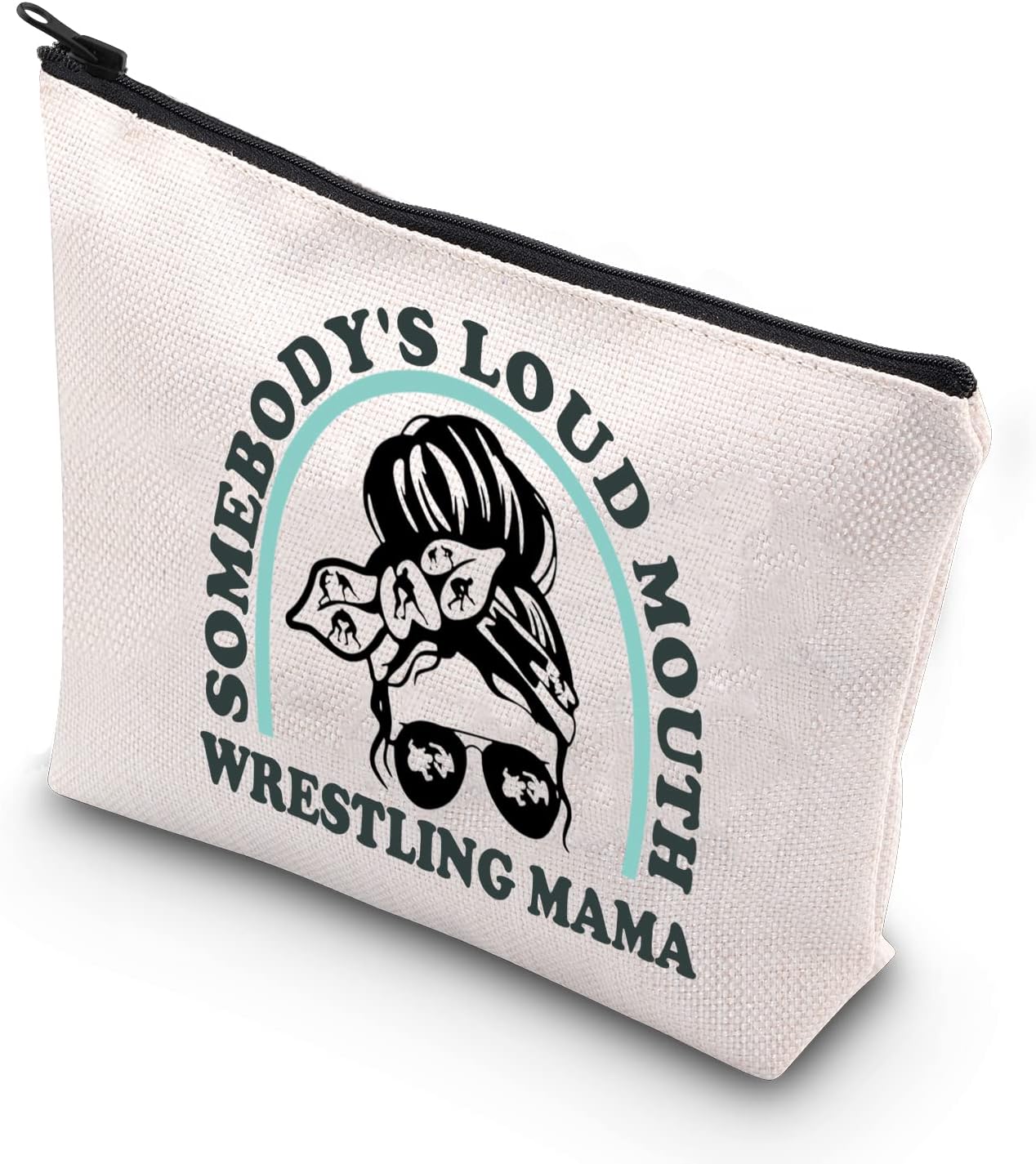 TSOTMO Makeup Bag - Novelty Zipper Pouch for Moms | Fun Wrestling Mama Design