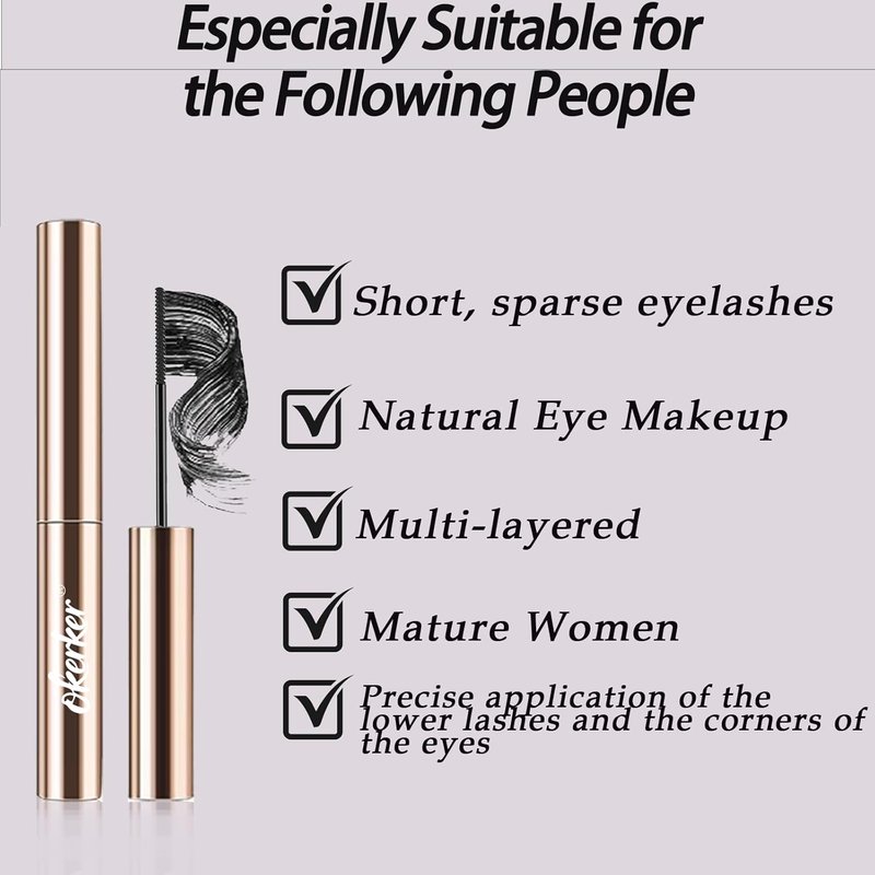 Regine Switzerland Black Mascara - Ultimate Length & Volume for Fine Short Lashes | Smudge-Proof, Ultra-Precise Brush