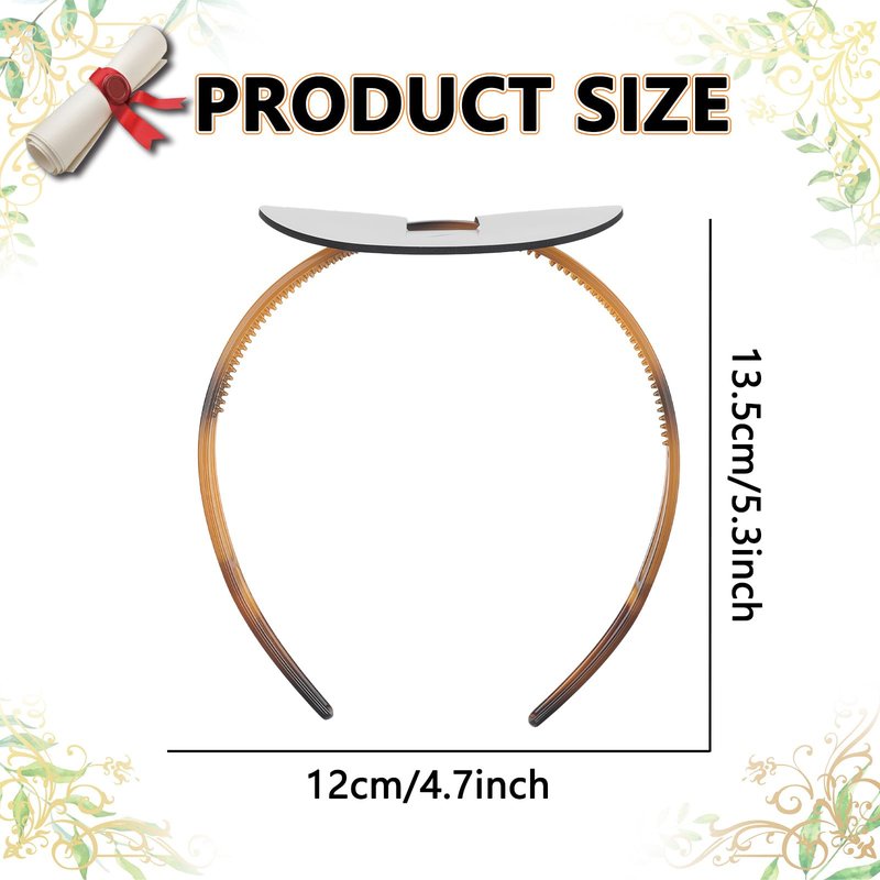 QDTK Graduation Cap Headband Brown Firm Anti-fall Hairband for Graduation Hat with Adhesive Felt,Round Adjustable Grad Cap Head Band Hat Accessories for Graduates(02)
