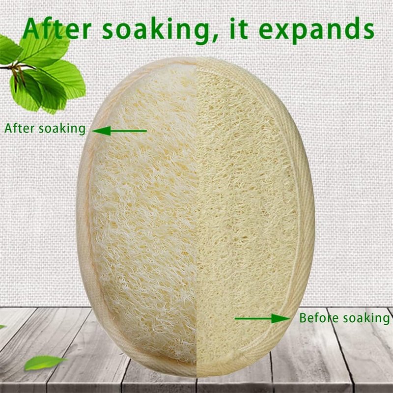 2-Pack Exfoliating Body Scrubber Loofah Sponge,Loofah Sponge Exfoliating Body Scrubber - Natural Luffa & Terry Cloth, Body Scrubbers for Men and Women,Perfect for Bath Spa and Shower