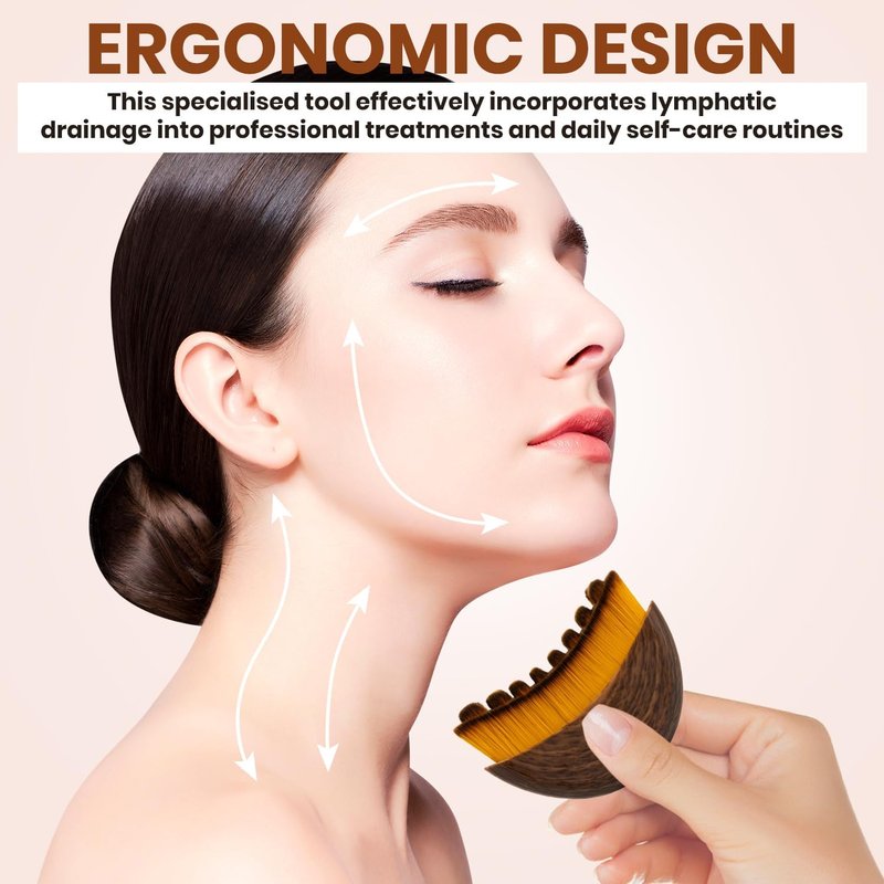 2pcs New Lymphatic Contour Face Brush, Face Brush for Lymphatic Drainage,Soft Facial Sculpting GuaSha Dry Tool，Face Contour Depuff Lift Tool for Anti-Puffiness & Detox, Fit The Skin Precisely (2pcs)