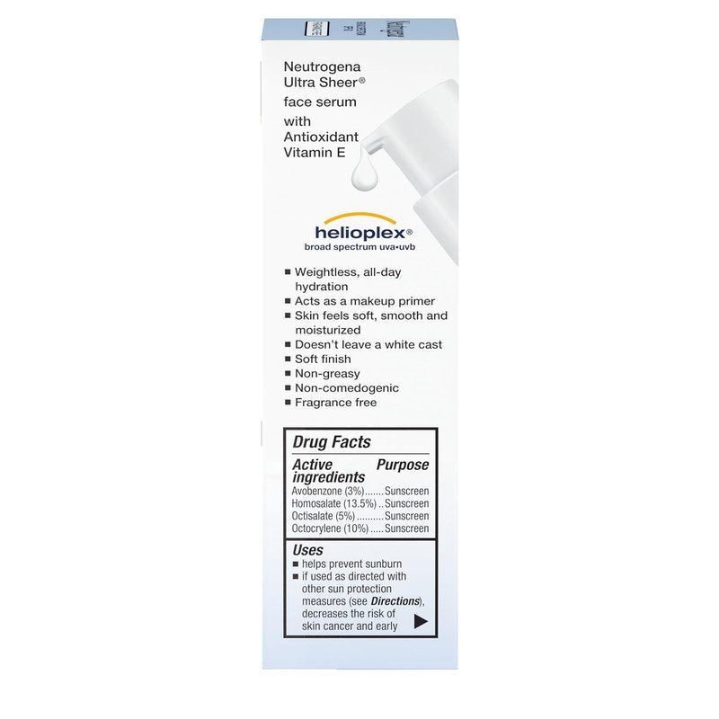 Neutrogena Ultra Sheer Face Sunscreen With Vitamin E & Spf 60, Sunscreen For Face With Broad Spectrum Uva/Uvb Protection, Fragrance-Free, Oxybenzone-Free, Water-Resistant (80 Minutes), 1.7 Fl Oz