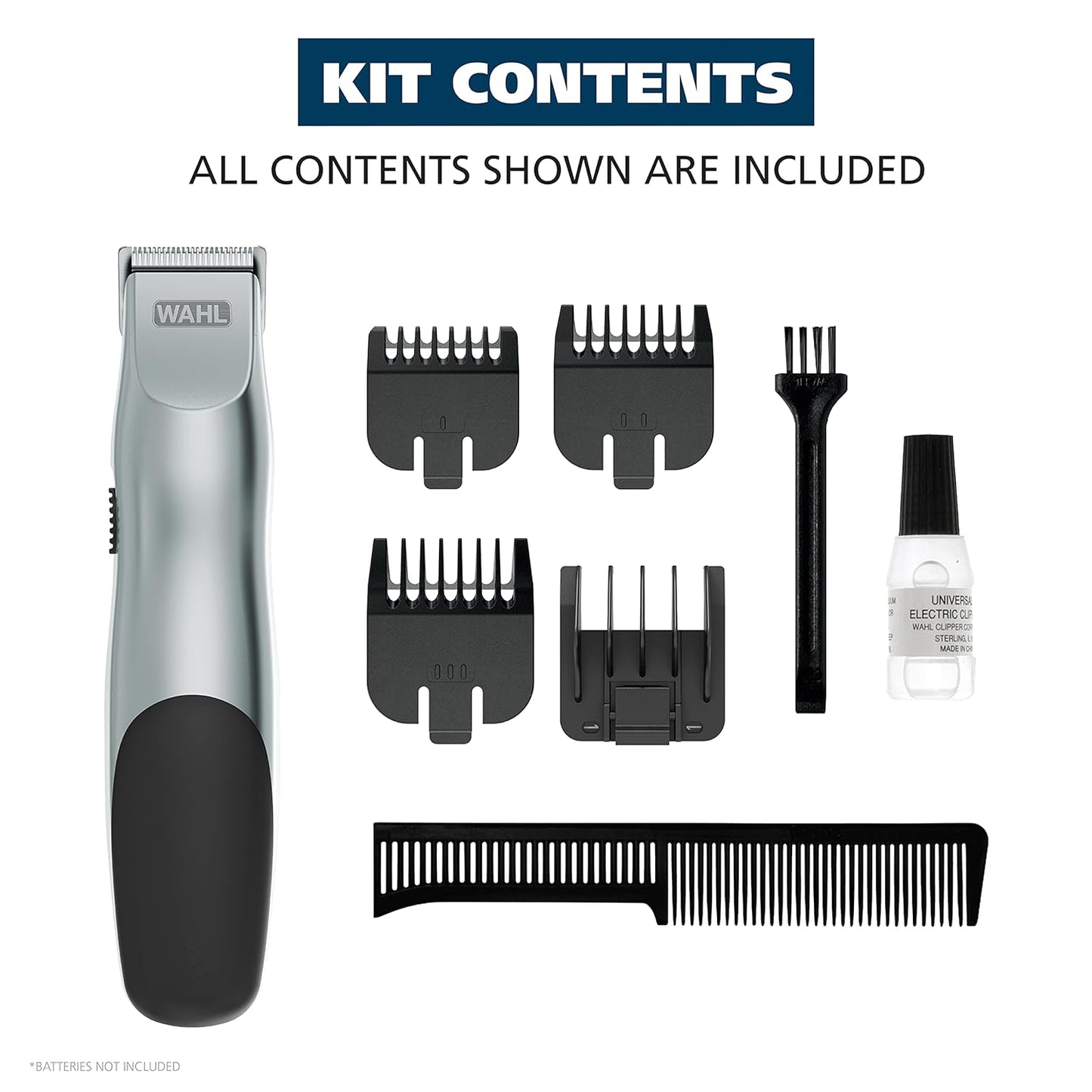 Wahl Groomsman Facial Hair Trimmer - Battery Operated Beard & Mustache Grooming | Model 9906-717V