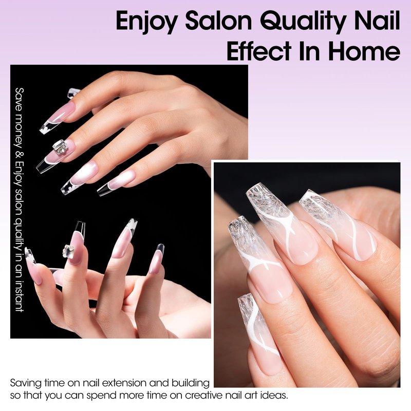 Gellen Long Coffin Tipex 320pcs Instant Apex Nail Tips, 16 Sizes Pre-builder Gel Tips X Strong Full Cover False Nail Tips Gel Extension Tips for Flat Nails